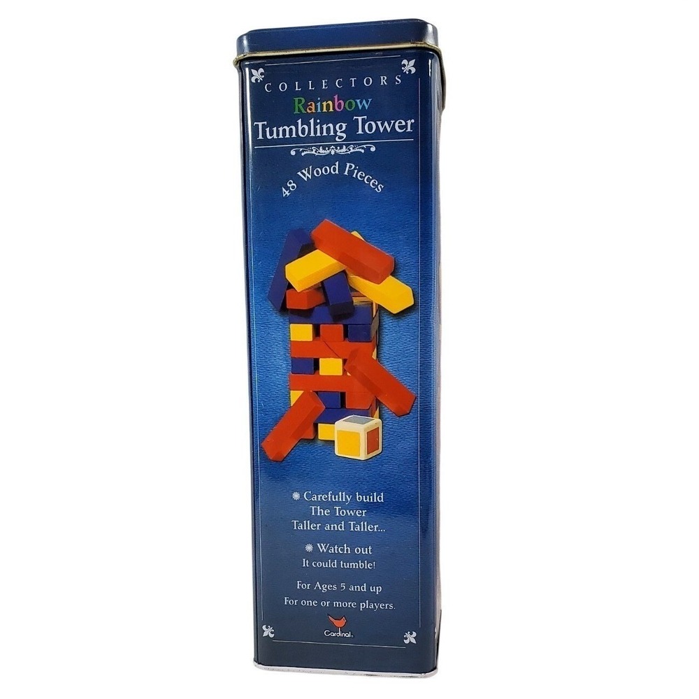 Collectors Rainbow Tumbling Tower Game ● 48 Wood Pieces ● Strategy Stacking Game